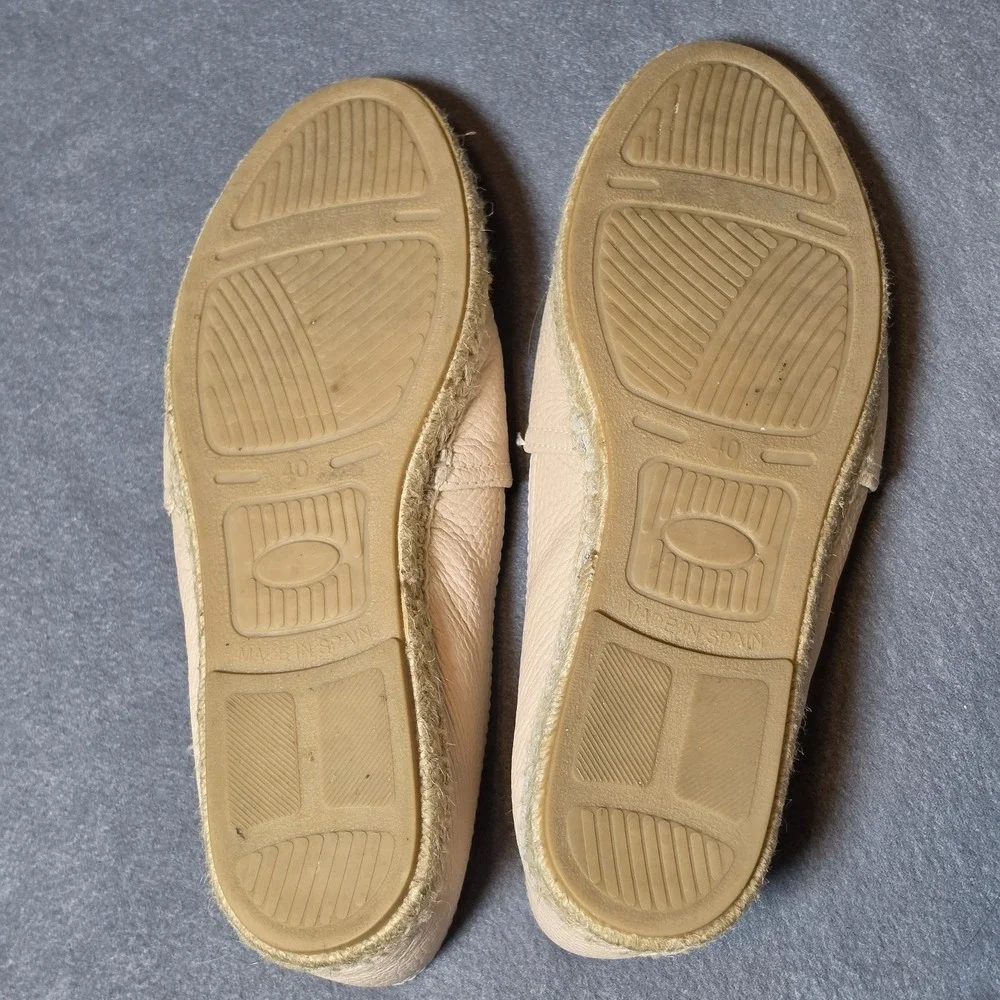 Maypol Espadrilles Lt Pink Pebbled Leather Slip On Shoes Wmn's 40 / US 9.5